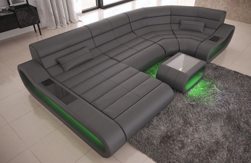 Leder wohnlandschaft ecksofa - leder,