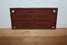 Altes Gussschild,Societe Franco-Belge,Eisenbahn,Frankreich,Original,Maschinenbau
