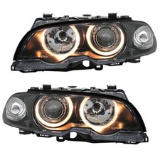 Depo Scheinwerfer Angel Eyes Set für BMW E46 Coupe Cabrio Bj. 99-03 Schwarz