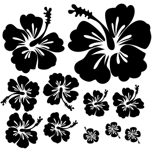 Hibiskus blumen aufkleber - aufkleber, deko