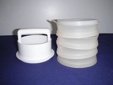 Tupperware  Burgerpresse Hamburger Maker + 4 Dosen zum aufbewahren einfrieren