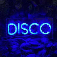 Neon LED Licht DISCO Schriftzug Schild Wand Deko Lampe Disko Party Beleuchtung