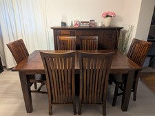 Romantisches Massivholz Essgruppe 6 Personen Mit Tischschutz