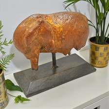 Antike Holz Kuh Figurine