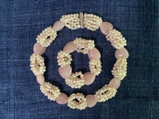 Wempe zartes Set (Kette + Armband) mit Rosenquarz und Süsswasserperlen