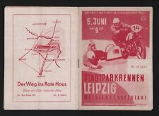 LEIPZIG, Programm 1955 7. Leipziger Stadtparkrennen Motorräder Seitenwagen Wagen
