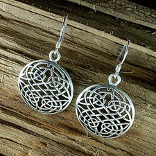 925 Silber keltischer Knoten rund Ohrhänger Kelten Celtic Ohrringe Ohrschmuck