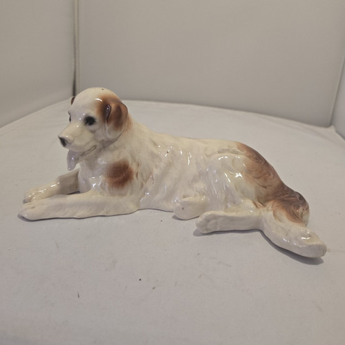 Keramik hund figur liegend - keramik,