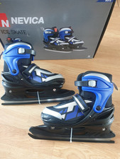 £60 Nevica verstellbare Schlittschuhe für ältere Jungen schwarz/blau UK 5-8 EU 38-41 neu mit Karton