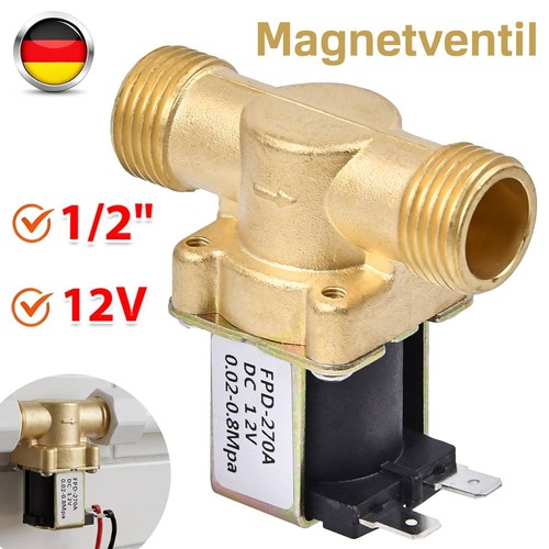 Magnetventil messing 12v - magnetventil, 1/2"
