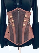 Braunes STEAMPUNK CORSET , Lederimitat  24“ , gr. 36-38, Corsage NEU 