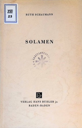 Solamen schaumann ruth - schaumann,, ruth: