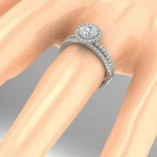 2,20 kt runder Halo Moissanit