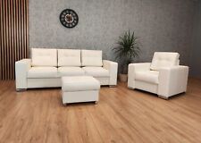 Naturleder Sofagarnitur 3er