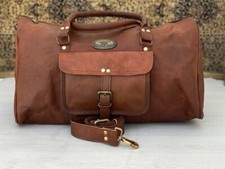 Herren Original Leder Dreieck Duffel Reise Wochenende Übernacht (Handmade Bag)