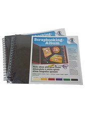 URSUS Fotoalbum Scrapbooking Album Spiralbindung Schwarz 31,5x23cm