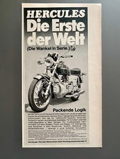 Hercules Wankel W2000 Motorrad Original 1974 Vintage Werbung Reklame advert