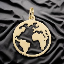 Anhänger Weltkarte 585 Gold Gelbgold