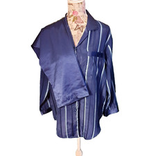 Satin Pyjama Schlafanzug blau