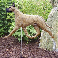 Dänische Dogge Außen Garten Zeichen Handbemalt Figur Brindle