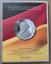 10 Euro Gedenkmünzenset Deutschland 2012 stempelglanz mit Zertifikaten