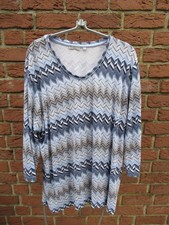 Rabe, Shirt, Damen, Gr. 50, dunkelblau/hellblau/grau/weiß, tolles Muster