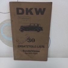 DKW Auto Union Ersatzteilliste 30 SONDERKLASSE Typ 1001 u. 1002 Oldtimer