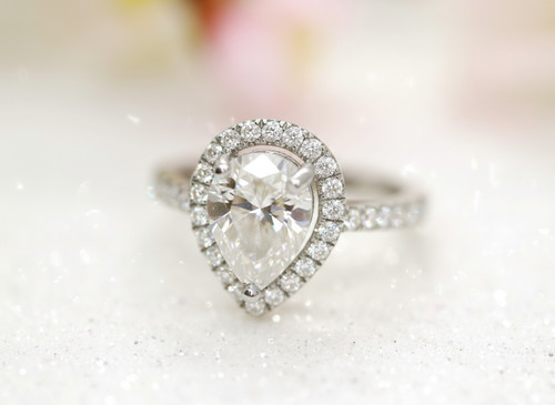 Birne diamant halo ring - birne,