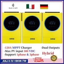 18000W Hybrid Solar Wechselrichter MPPT 120A 220/230V 500V 1phasig & 3phasig mit WIFI BMS