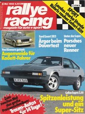 rallye racing 5/1982. Celica Supra, Kadett-Tuning, XR3, Wollstadt 535i, Röhrl