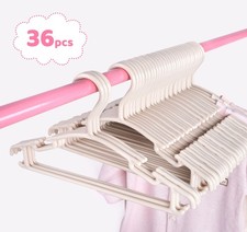36er Kinder Kleiderbügel Kunststoff Anti-Rutsch Baby bügel Wäschebügel Kahaki