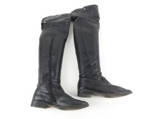 Zara Damen Schuhe Stiefel Lederstiefel Overknee Echtleder schwarz (W)