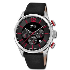 Lotus Herrenuhr Leder schwarz