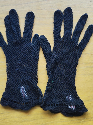 Vintage netzhandschuhe mit - vintage,