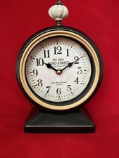 Vintage Tischuhr Für Kaminsims Konsole Schwarz Metall 85 X 23 X 16 Cm B-Ware