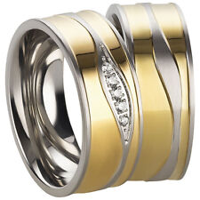 Ring Freundschafts- Partnerringe Verlobungsringe Edelstahl Silber Gold +Gravur