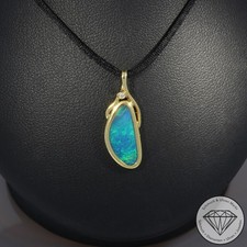 Wert 1140 € Brillant Opal Anhänger 585 14 Karat Gelb Gold xxyy