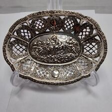 schönes Praline` Schälchen Silber 800 punziert Deutsche Handarbeit Putto Dekor