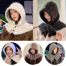 Wärmerer Snood-Kragen Winddicht Sturmhaube Strickmütze Kapuzenschal   ①