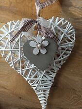 Rattanherz,44 cm,Weidenherz,Herz,Herzen,Türkranz,Shabby,weiß,braun,Landhaus,Deko