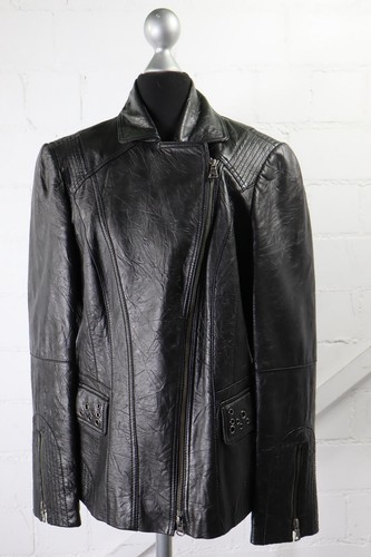 Bonita schwarze leder - schwarze, leder-jacke