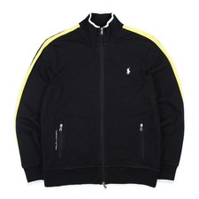 Ralph Lauren Vintage Sportjacke Performance Schwarz Gelb Gestreift 