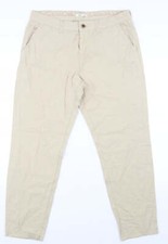 EDC Damenhose beige Baumwolle Größe XL L28 mit normalem Reißverschluss