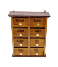 kleines antikes Gewürzschränkchen Gewürzschrank hängend oder stehend Holz H38,5