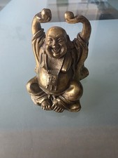 Messingstatue  lachender  Buddha