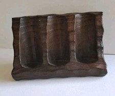 Pfeifenständer Pfeifenhalter Wandregal Massivholz für 3 Pfeifen  Geschnitzt