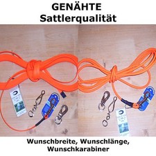 ORANGE BioThane Schleppleine GENÄHT NICHT NUR GENIETET! Wunschlänge Wunschbreite