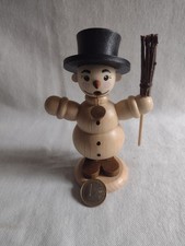 Räuchermann Schneemann; Erzgebirge; Zeidler; Holz; unbenutzt, ca. 13 cm