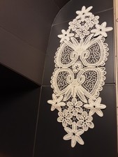 Gehäckelte Decke, Makramee, länglich 