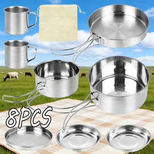 Edelstahl camping kochtopf - 8x,